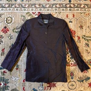 Vintage Lafayette 148 Linen Blend Petite 2 Iridescent Blazer